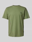 T-shirt met geribde ronde hals, model 'JENS'