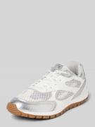 Lage sneakers met grof gebreide mesh inzet