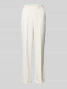Regular fit stoffen broek met vaste persplooien