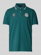 Poloshirt met korte knoopsluiting en labelprints