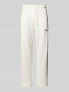 Broek in riblook met labelstitching, model 'SIGNAR'