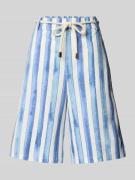 Baggy fit linnen bermuda met strikceintuur