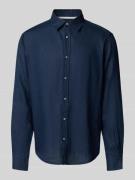 Regular fit linnen overhemd met sportmanchetten