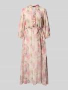 Midi-jurk met tuniekkraag en korte knoopsluiting