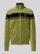 Sweatjack met opstaande kraag en labelstitching, model 'DAMARINDO'