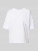 Oversized T-shirt met geribde ronde hals
