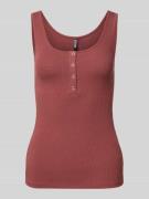 Slim fit tanktop van katoenmix, model 'KITTE'