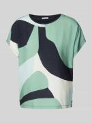 Regular fit T-shirt van materiaalmix met viscose