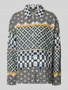 Regular fit linnen blouse met all-over motief