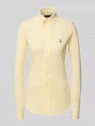 Slim fit overhemdblouse met button-downkraag