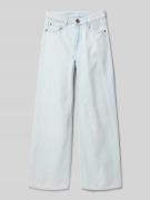 Straight fit jeans met labeldetails