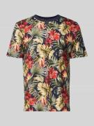 T-shirt in all-over look met ronde hals