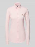 Slim fit overhemdblouse met button-downkraag