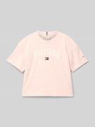 T-shirt met ronde hals en labelstitching