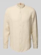 Regular fit linnen overhemd met opstaande kraag, model 'Race'