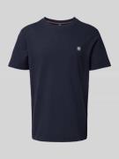 T-shirt met structuurmotief en ronde hals