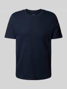 T-shirt met geribde ronde hals