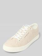 Lage sneakers van chambray-linnen