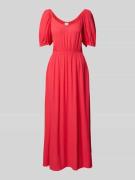 Midi-jurk van viscose met V-hals, model 'MARRAKECH'