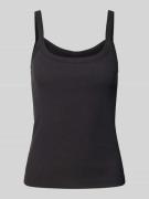Slim fit top met bandjes van katoenmix, model 'MAY'