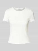 T-shirt met ronde hals en golvende zoom