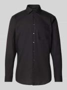 Regular fit zakelijk overhemd van popeline