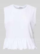 Korte top met ronde hals, model 'Davinia'