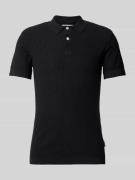 Super skinny fit poloshirt met structuurmotief, model 'AIDEN'