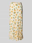 Uitlopende midirok met all-over motief, model 'NYA'