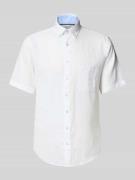 Regular fit vrijetijdsoverhemd van een mix van linnen en katoen