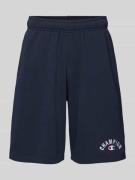 Baggy fit sweatshorts met labelstitching