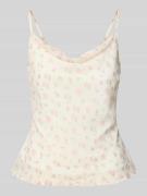 Regular fit top met bandjes en all-over motief, model 'SMILLA'