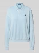 Sweatshirt met polokraag en labelstitching