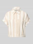 Boxy fit overhemdblouse van een mix van viscose en linnen, model 'CARO...