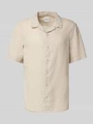 Regular fit vrijetijdsoverhemd van een mix van linnen en katoen