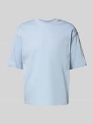 T-shirt van biologisch katoen met geribde ronde hals