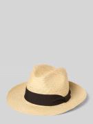 Strohoed met hoedband, model 'Panama'