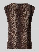 Slim fit top met crêpe afwerking, model 'FLORA'