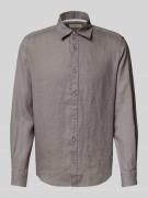 Regular fit linnen overhemd met sportmanchetten