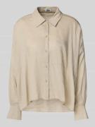 Relaxed fit linnen blouse met borstzak, model 'NAMIDA'