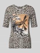 T-shirt met ronde hals en 1/2-mouwen