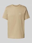 T-shirt met labelstitching en ronde hals