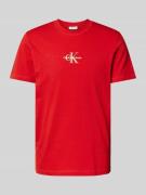 T-shirt met ronde hals en labelstitching
