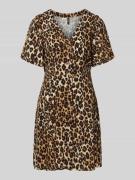 Getailleerde mini-jurk van pure viscose, model 'ALBA'