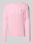 Gebreide pullover met kabelpatroon, model 'DRIVER'
