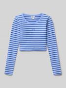 Kort shirt met lange mouwen in riblook