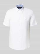 Regular fit vrijetijdsoverhemd van een mix van katoen en linnen