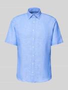 Slim fit linnen overhemd met knoopsluiting