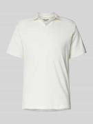 Slim fit poloshirt met structuurmotief
