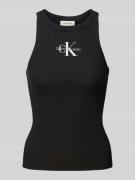 Tanktop met labelstitching en ronde hals